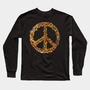 Flower Power Peace Sign Long Sleeve T-Shirt